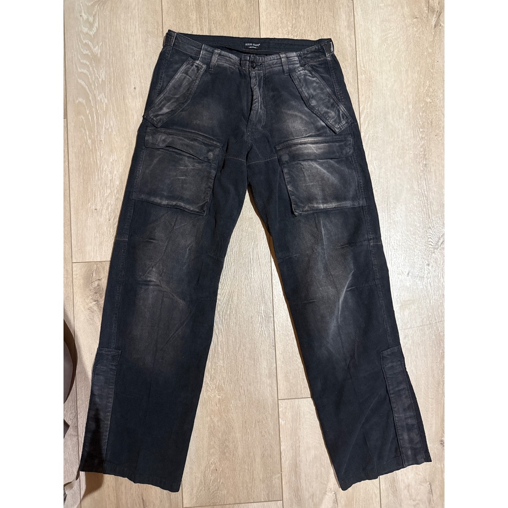 Guess original distress cargo black pants size 30